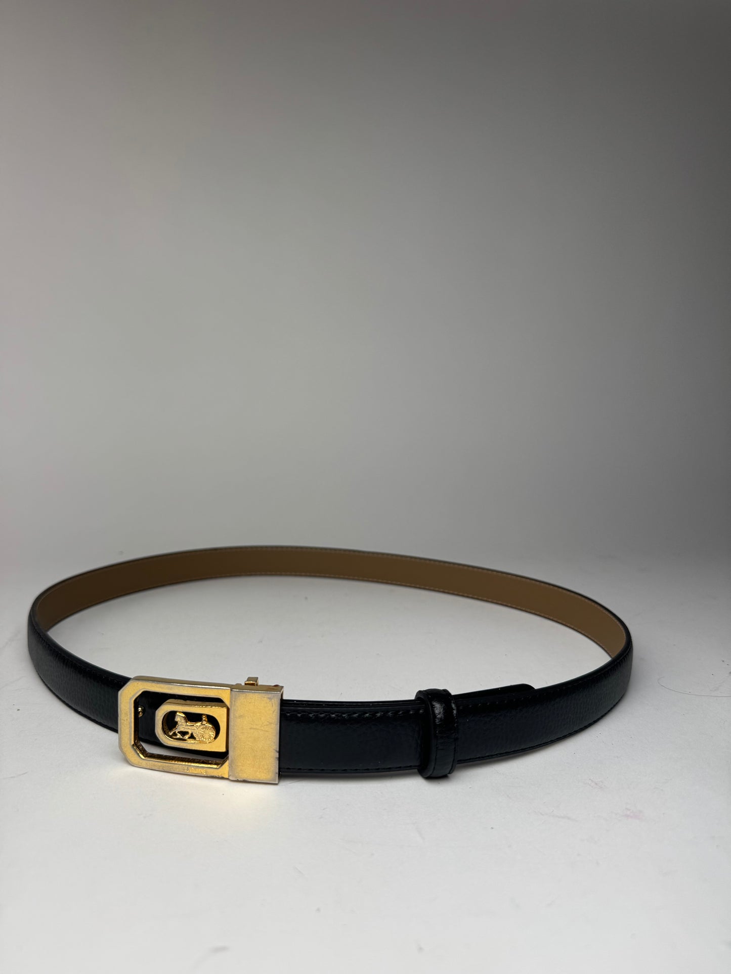 Vintage Celine Paris Leather belt black
