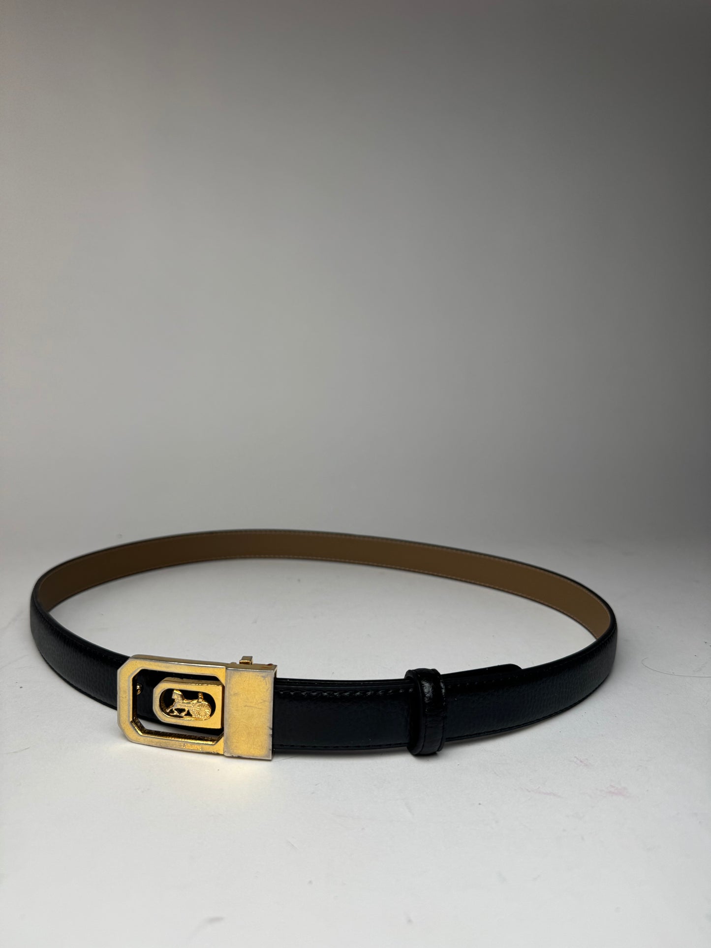 Vintage Celine Paris Leather belt black