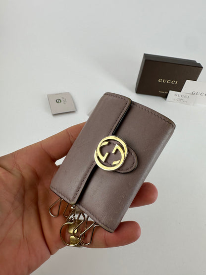 Vintage Gucci Marmont Leather Key / Card Holder Purple