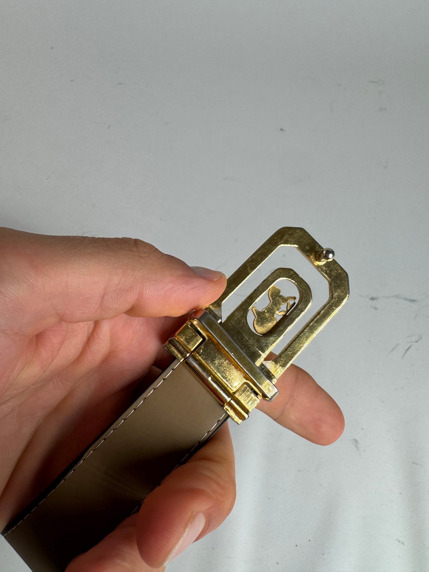 Vintage Celine Paris Leather belt black