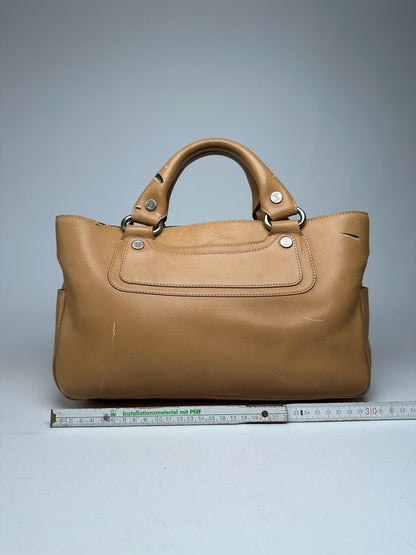 Vintage Celine Paris Leather Handbag beige