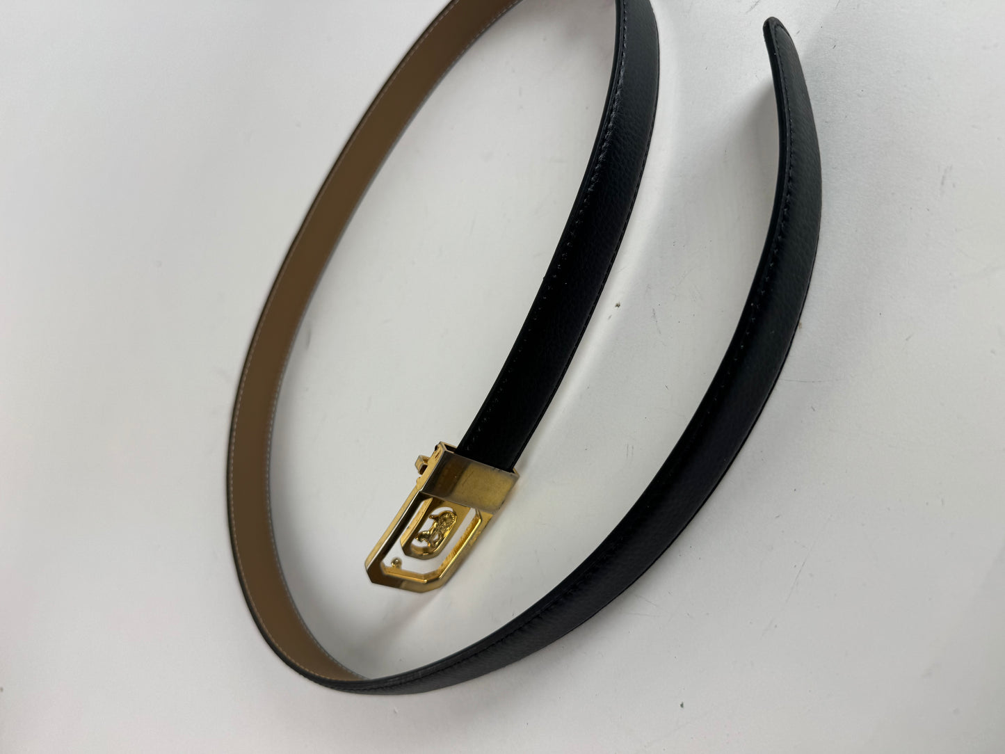 Vintage Celine Paris Leather belt black