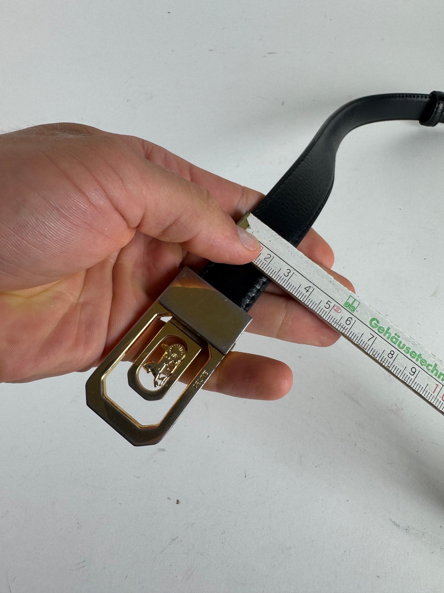 Vintage Celine Paris Leather belt black