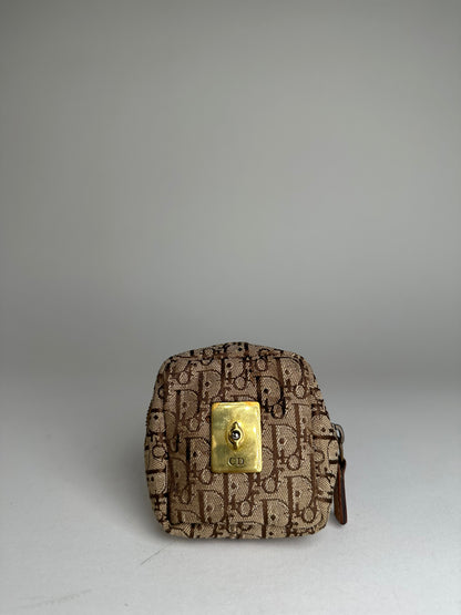 Vintage Dior Oblique Monogram Purse Brown