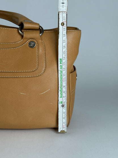 Vintage Celine Paris Leather Handbag beige