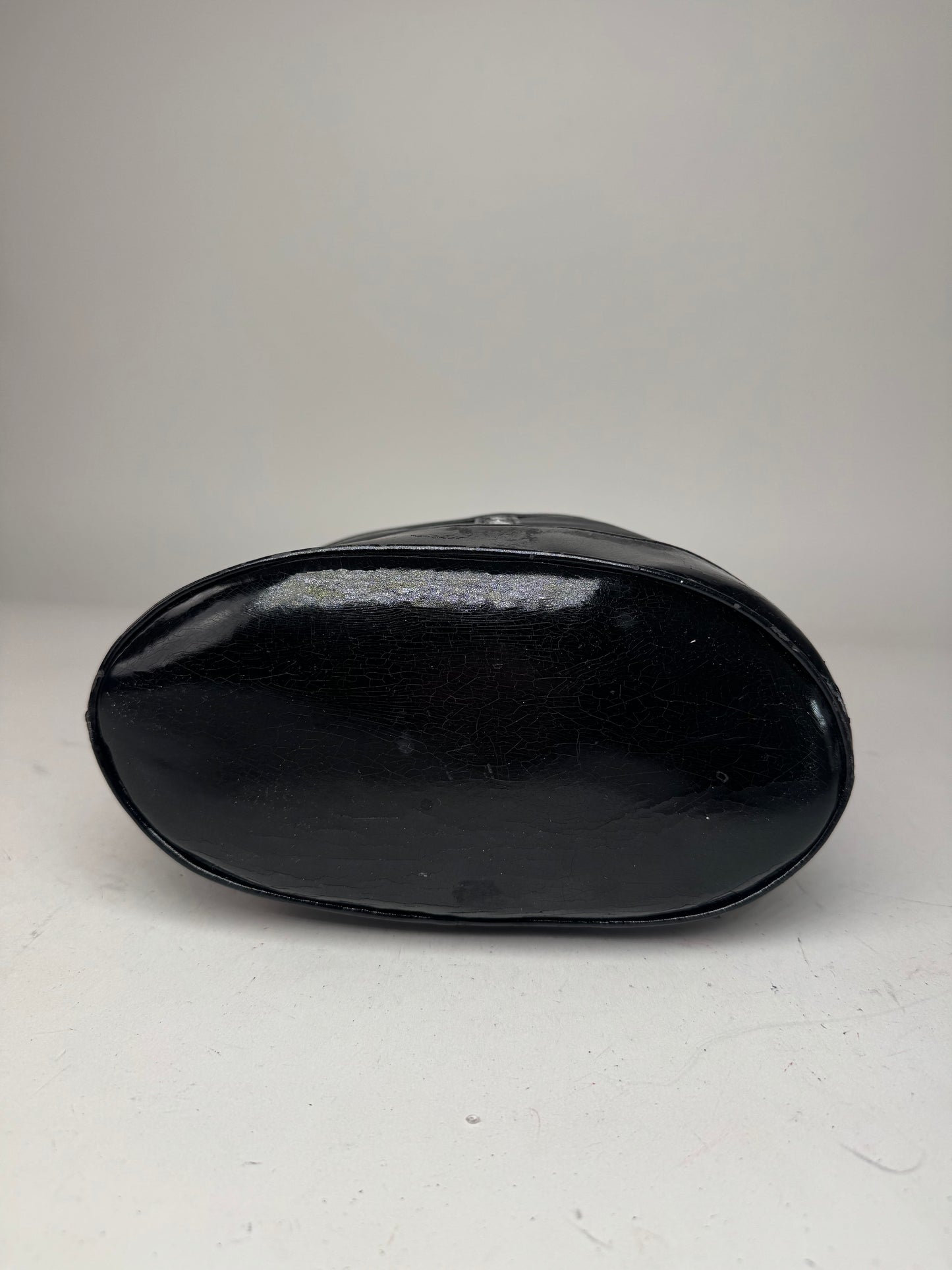 Vintage Yves Saint Laurent Bucket Canvas Patent Leather Bag Black