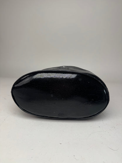 Vintage Yves Saint Laurent Bucket Canvas Patent Leather Bag Black