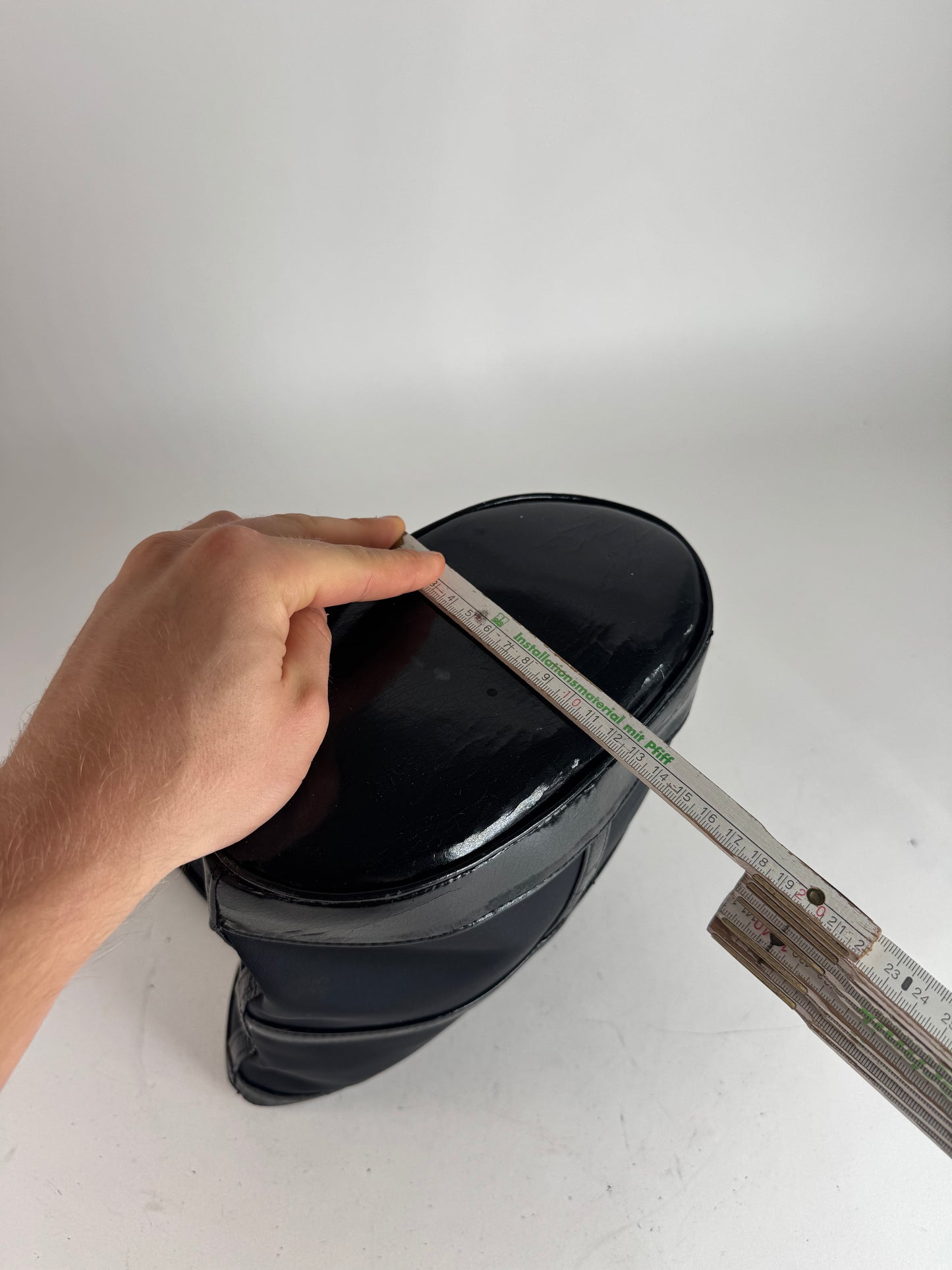 Vintage Yves Saint Laurent Bucket Canvas Patent Leather Bag Black