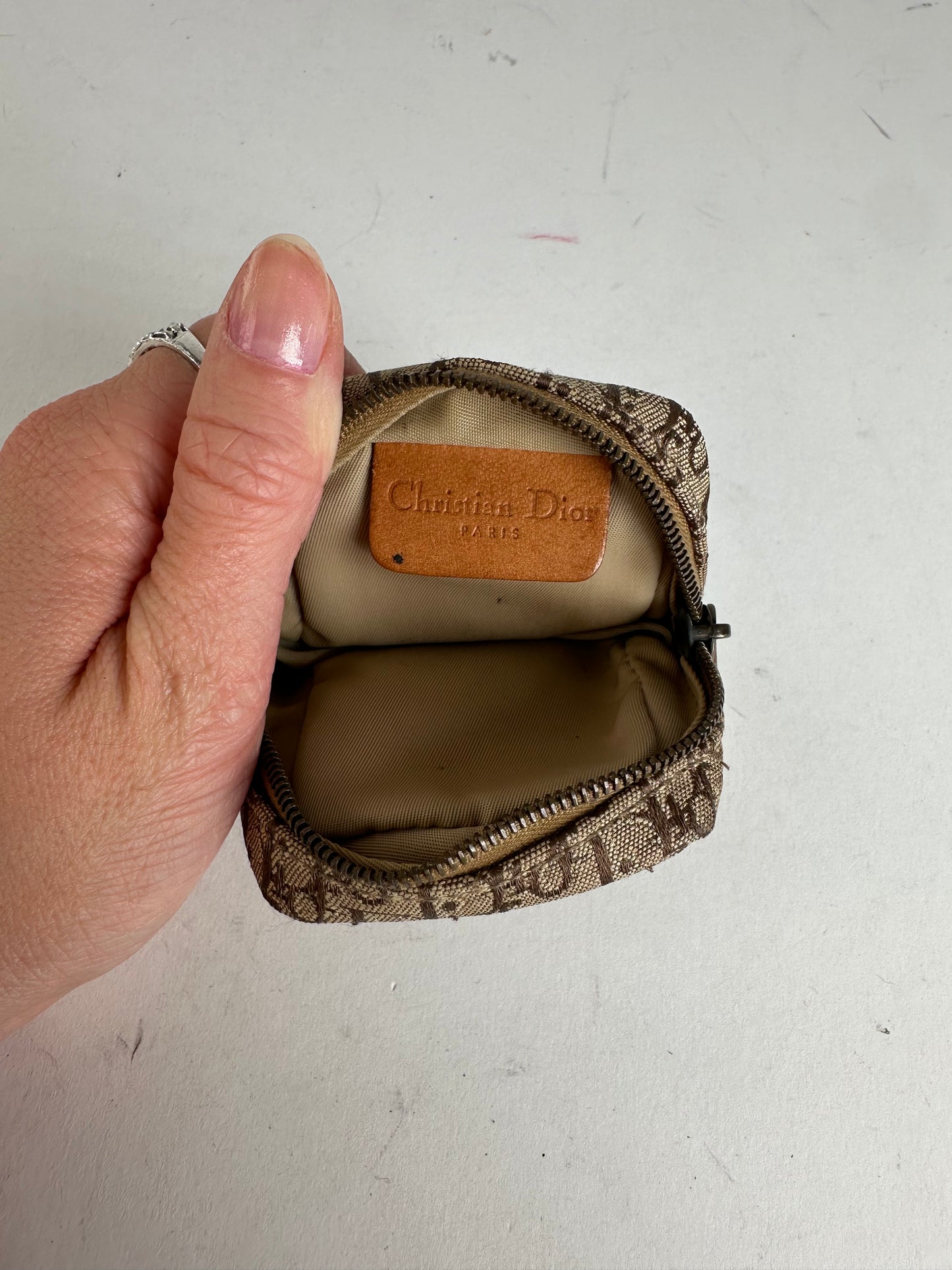 Vintage Dior Oblique Monogram Purse Brown