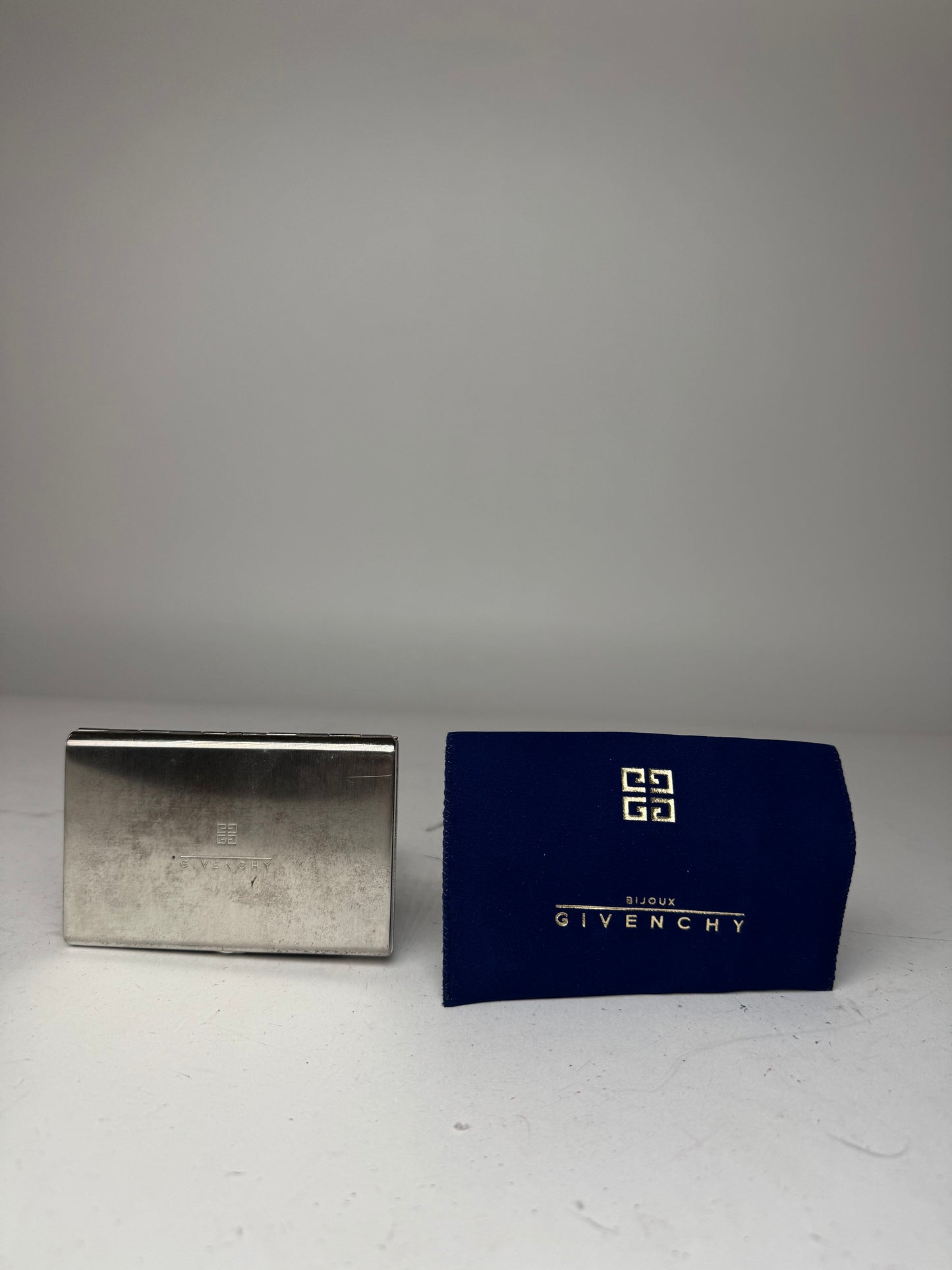 Vintage Givenchy Metal Card Holder / Cigarette Case Silver