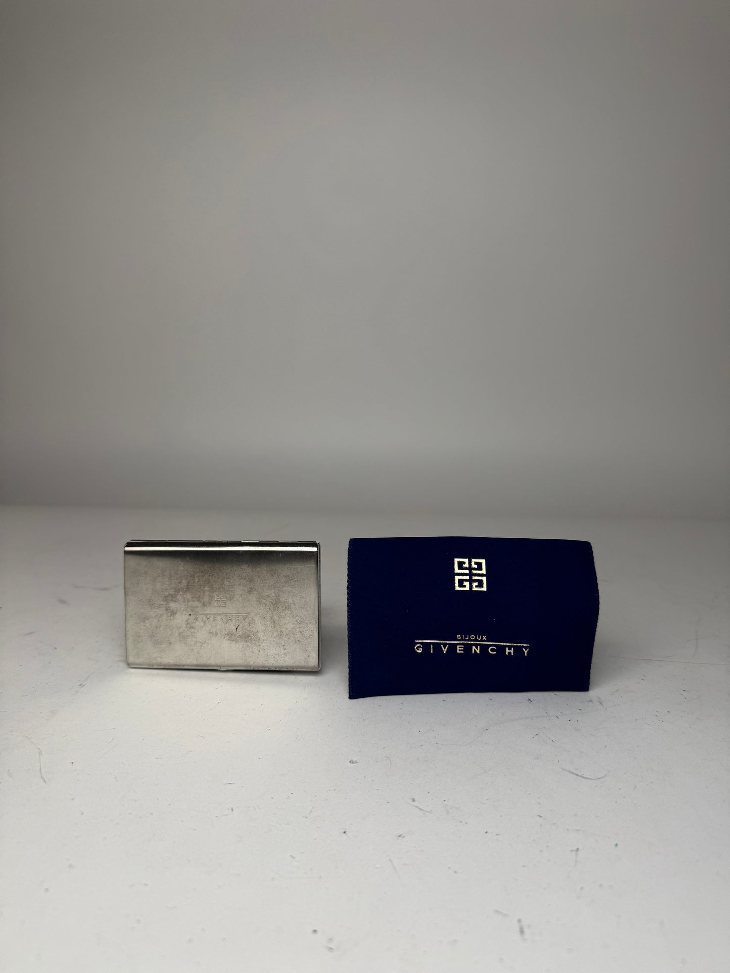 Vintage Givenchy Metal Card Holder / Cigarette Case Silver