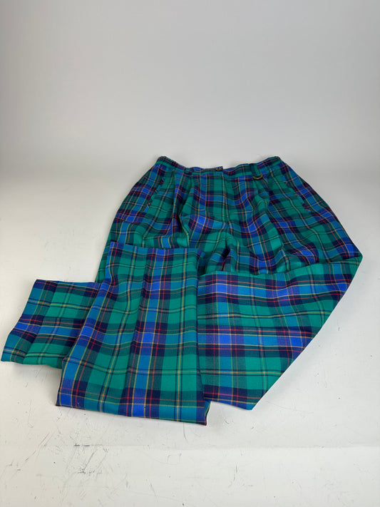 Vintage Balenciaga Wool Trousers Teal Purple Red S