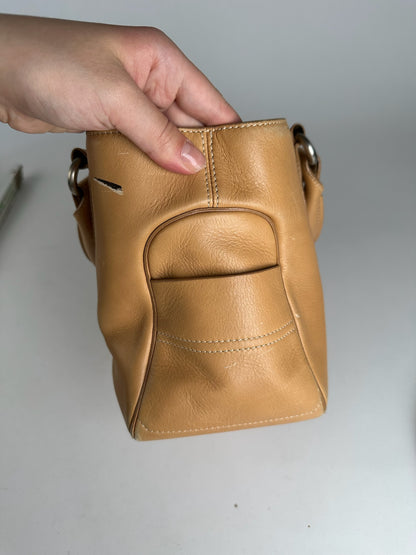 Vintage Celine Paris Leather Handbag beige