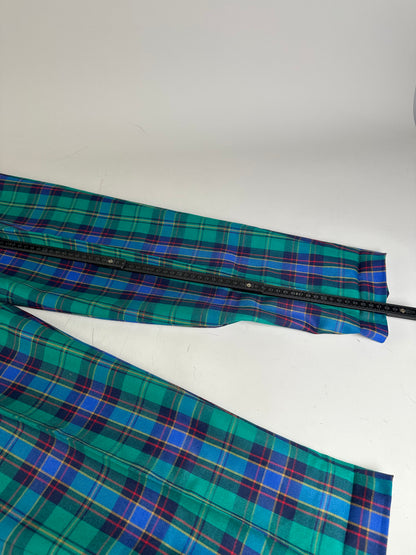 Vintage Balenciaga Wool Trousers Teal Purple Red S