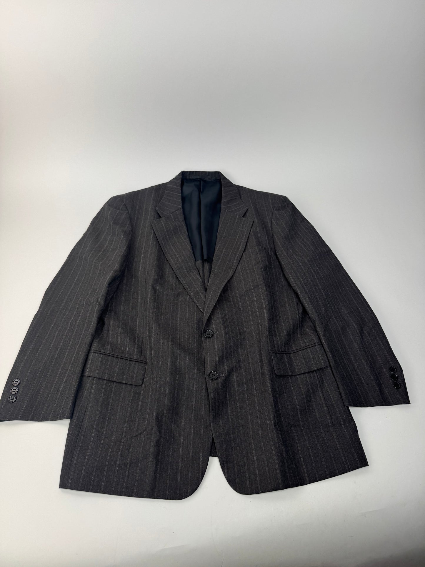 Vintage Courreges Striped Men’s Wool Blazer M/L Grey