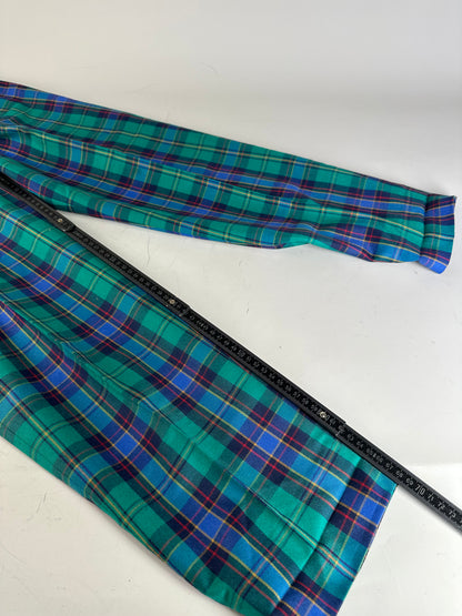 Vintage Balenciaga Wool Trousers Teal Purple Red S