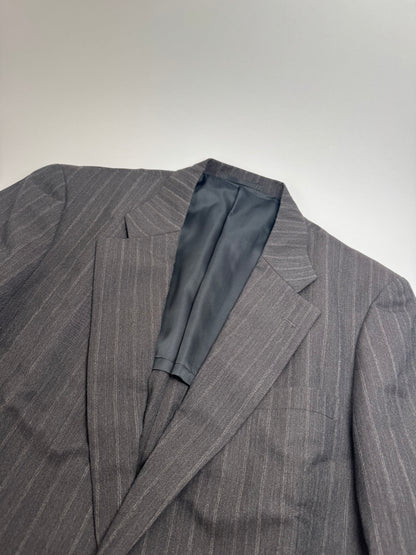Vintage Courreges Striped Men’s Wool Blazer M/L Grey
