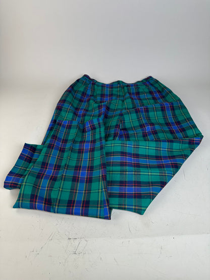 Vintage Balenciaga Wool Trousers Teal Purple Red S