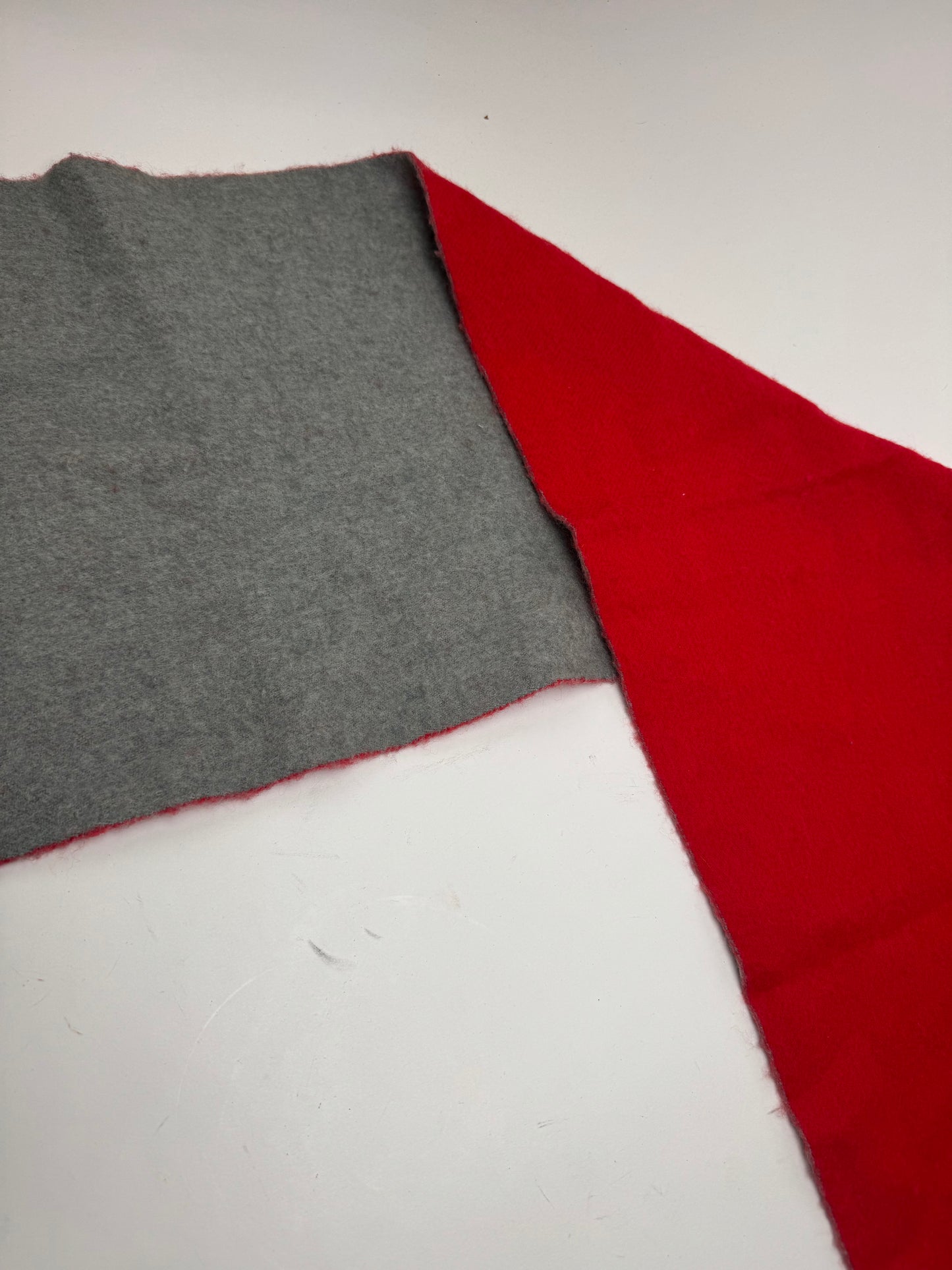 Vintage Courreges Paris wool scarf red grey