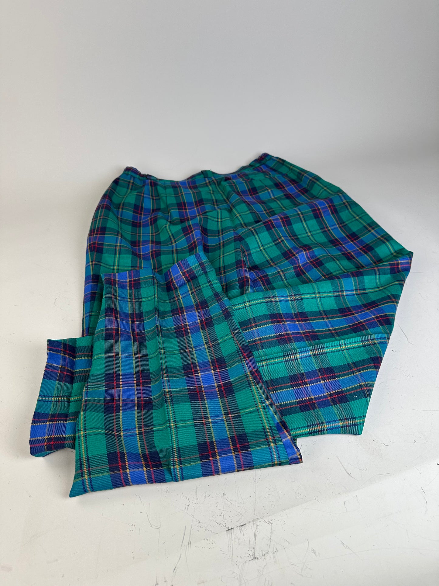 Vintage Balenciaga Wool Trousers Teal Purple Red S