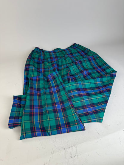 Vintage Balenciaga Wool Trousers Teal Purple Red S