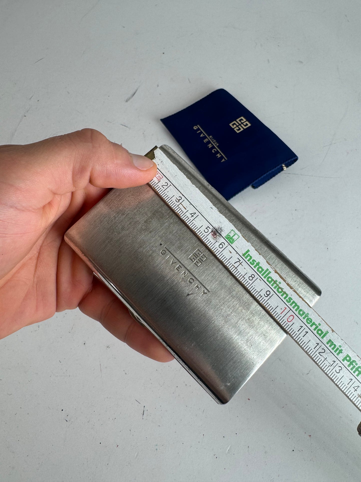 Vintage Givenchy Metal Card Holder / Cigarette Case Silver