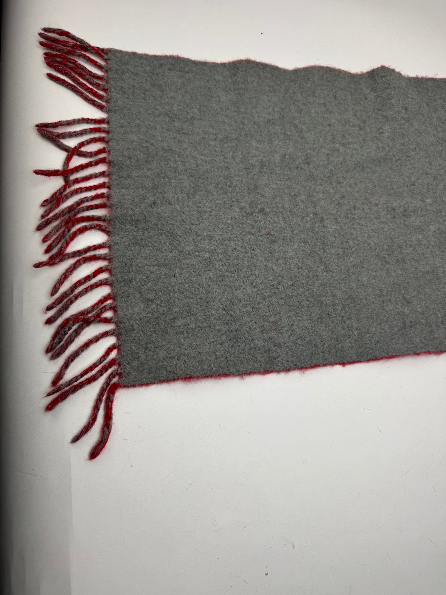 Vintage Courreges Paris wool scarf red grey