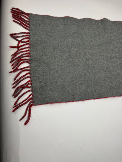 Vintage Courreges Paris wool scarf red grey