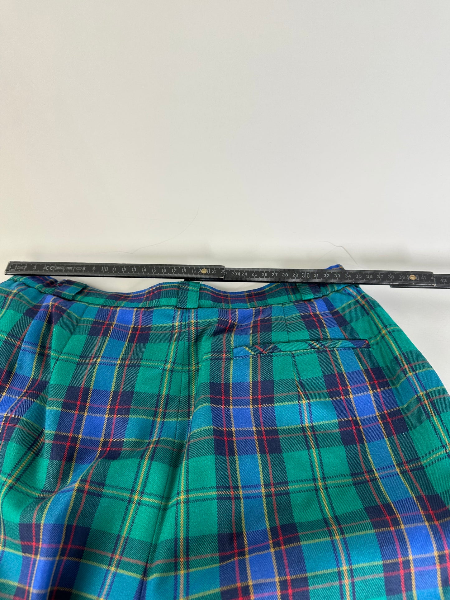 Vintage Balenciaga Wool Trousers Teal Purple Red S