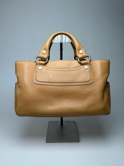 Vintage Celine Paris Leather Handbag beige