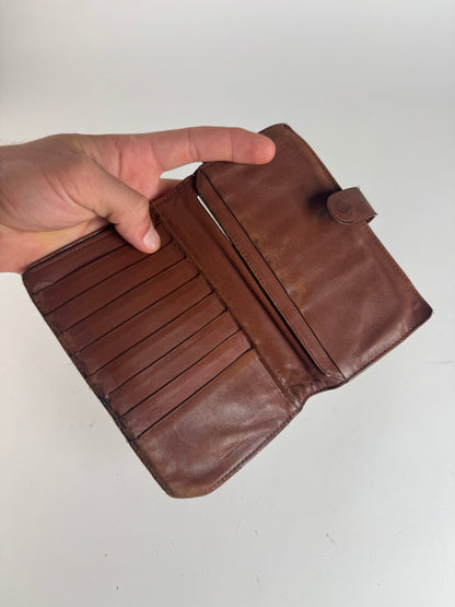 Vintage Bottega Veneta Intrecciato Leather wallet Brown orange