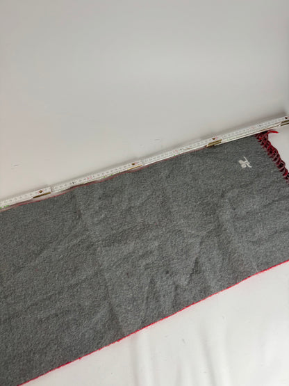Vintage Courreges Paris wool scarf red grey