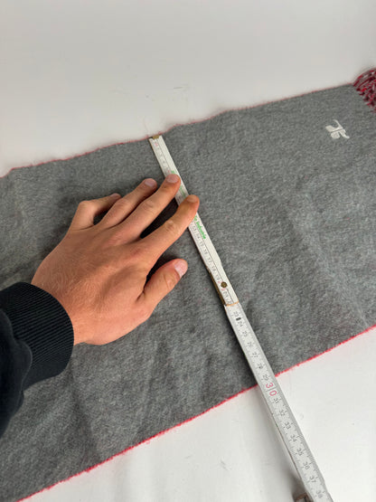 Vintage Courreges Paris wool scarf red grey