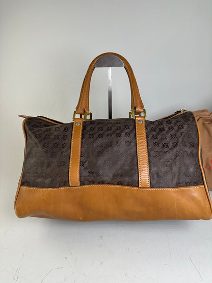 Vintage Loewe Suede Leather Tote Bag Brown Tan
