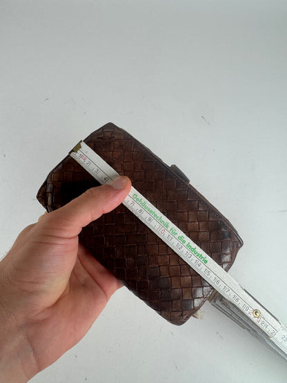 Vintage Bottega Veneta Intrecciato Leather wallet Brown orange