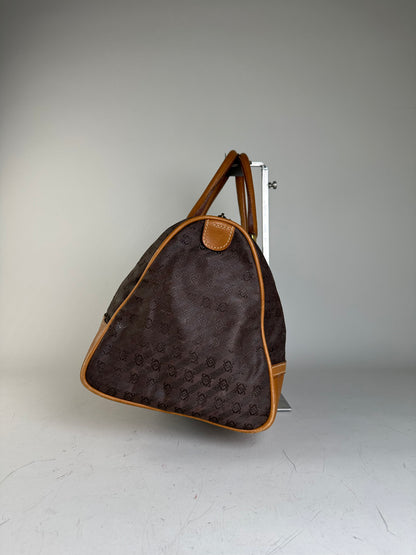 Vintage Loewe Suede Leather Tote Bag Brown Tan