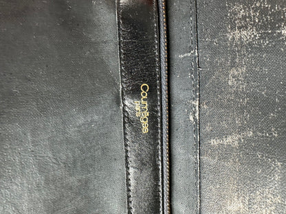 Vintage Courreges Embossed Leather Shoulder Bag Black