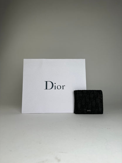 Vintage Dior Oblique Monogram Canvas Bifold Wallet Black