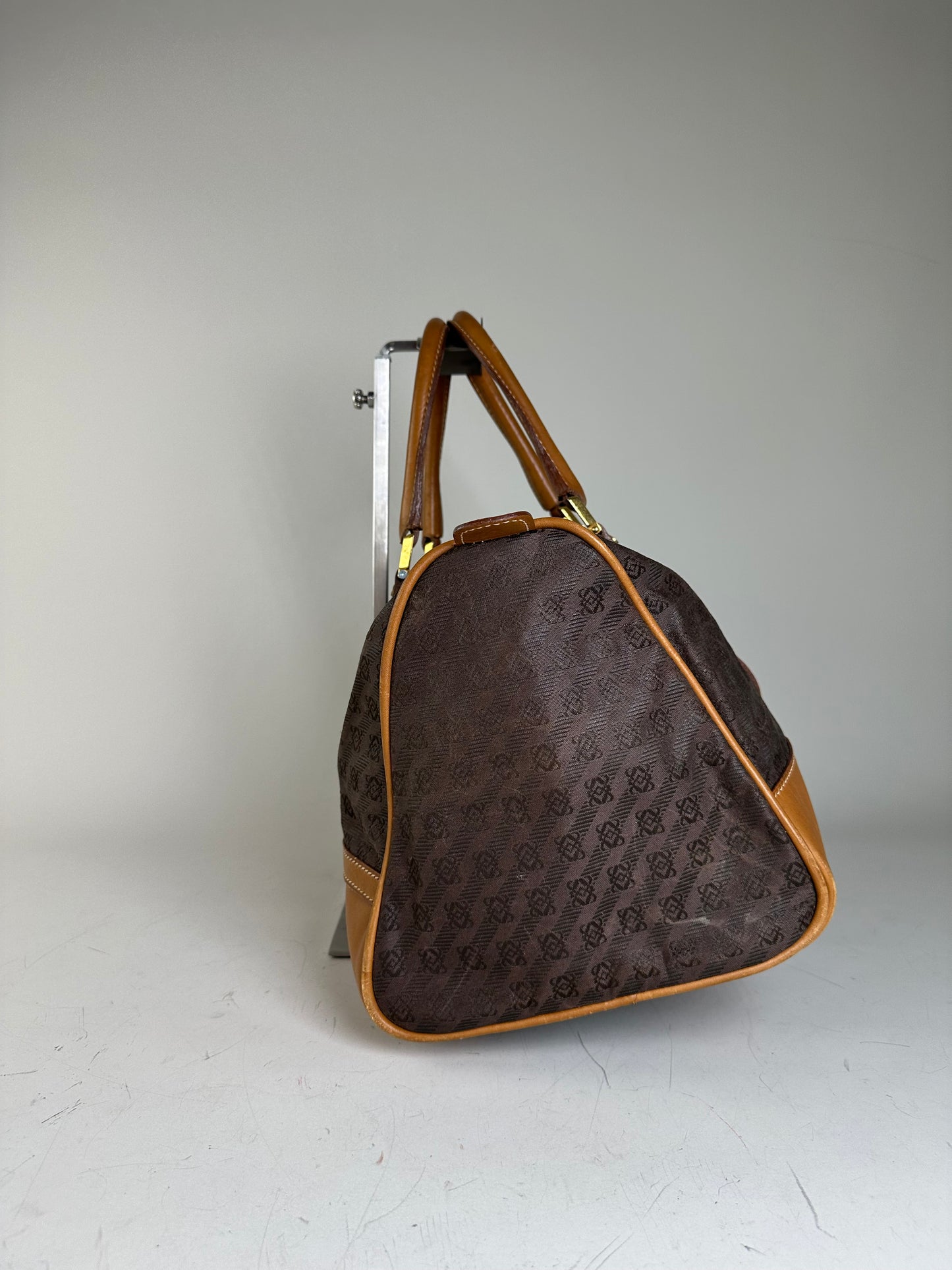 Vintage Loewe Suede Leather Tote Bag Brown Tan