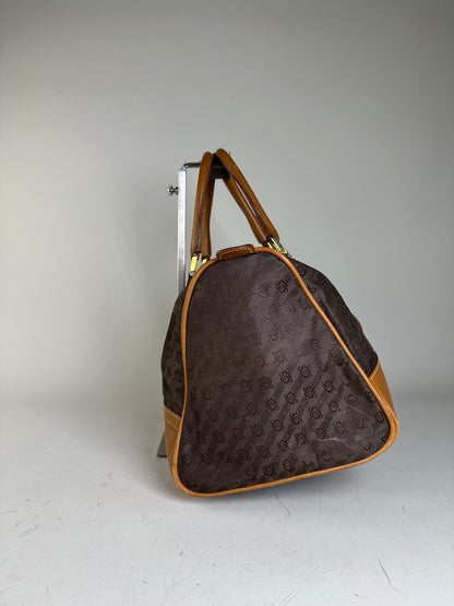 Vintage Loewe Suede Leather Tote Bag Brown Tan