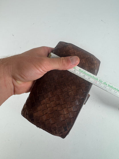 Vintage Bottega Veneta Intrecciato Leather wallet Brown orange