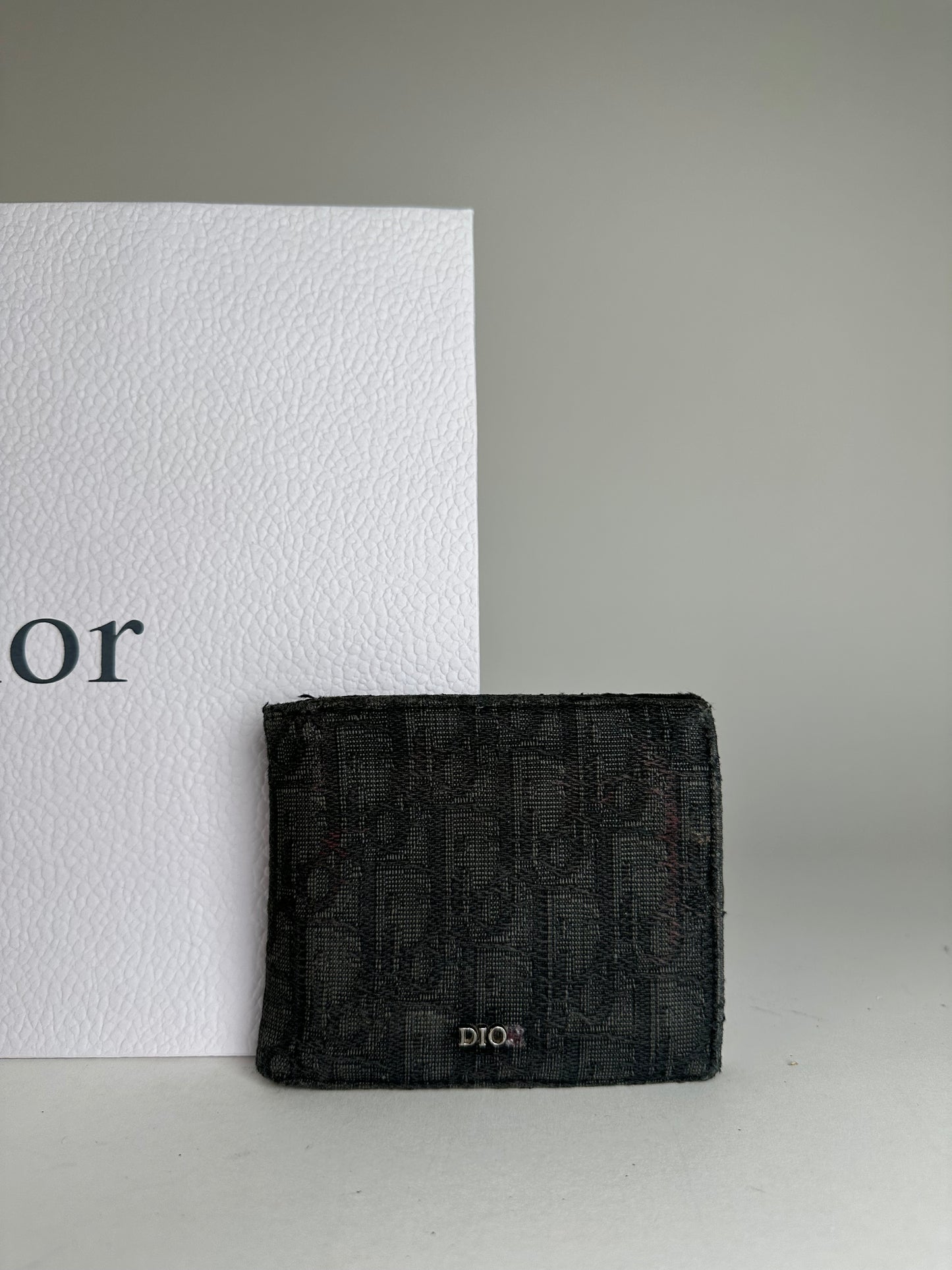 Vintage Dior Oblique Monogram Canvas Bifold Wallet Black