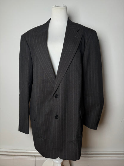 Vintage Courreges Striped Men’s Wool Blazer M/L Grey