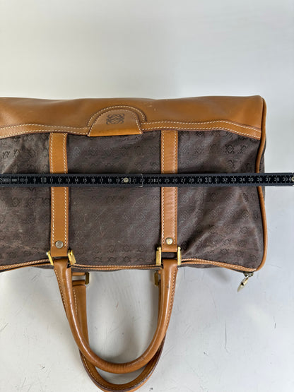Vintage Loewe Suede Leather Tote Bag Brown Tan
