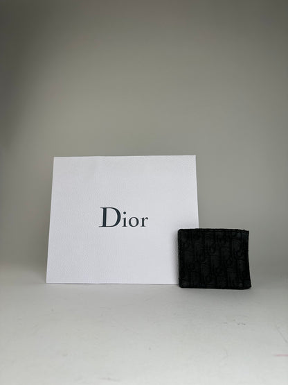 Vintage Dior Oblique Monogram Canvas Bifold Wallet Black