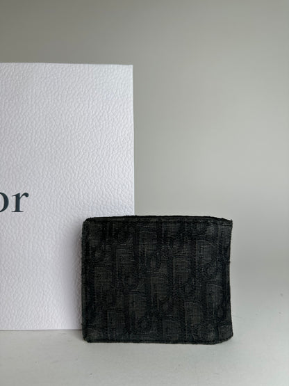 Vintage Dior Oblique Monogram Canvas Bifold Wallet Black
