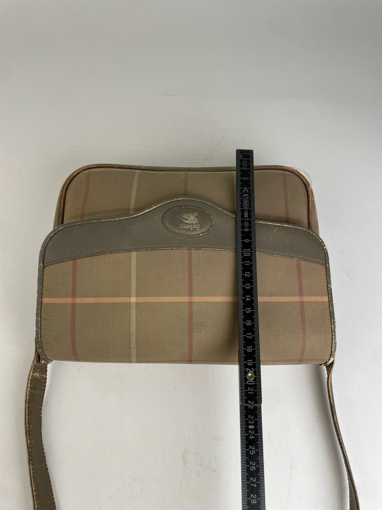 Burberry Vintage Shoulder Bag Iconic Check in Beige and Brown