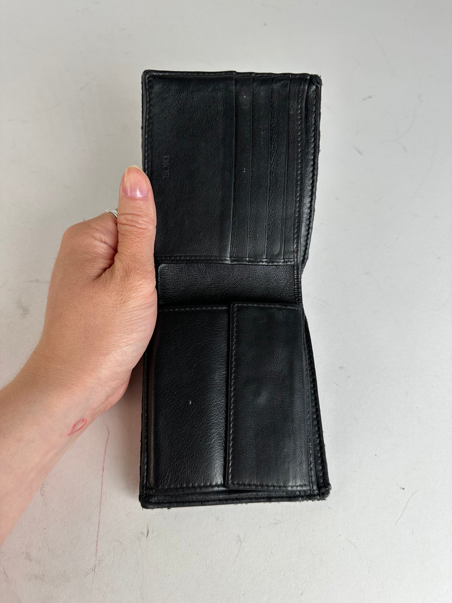 Vintage Dior Oblique Monogram Canvas Bifold Wallet Black