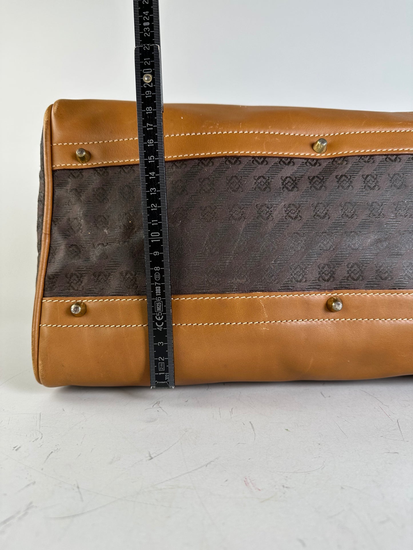 Vintage Loewe Suede Leather Tote Bag Brown Tan