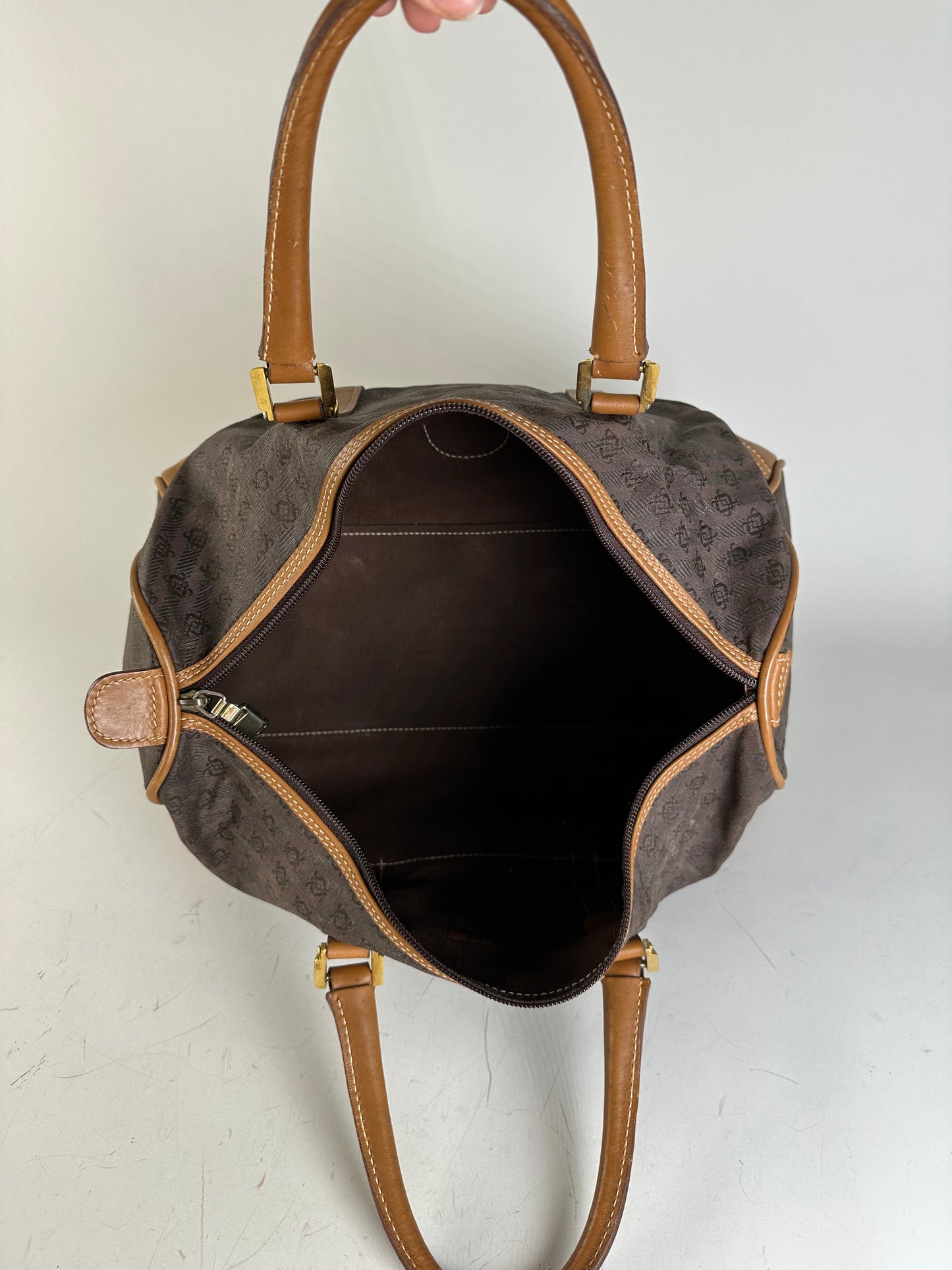 Vintage Loewe Suede Leather Tote Bag Brown Tan
